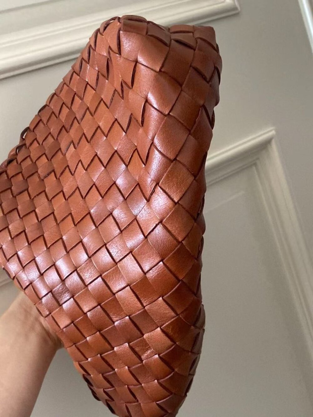 Dragon Diffusion Cognac Brown Woven Leather Shoulder Bag - Picture 8 of 10